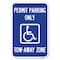 Signmission Accessible Permit Parking Only Tow-Away Heavy-Gauge Aluminum Sign, 12" x 18", A-1218-24354 A-1218-24354 - alternate 1